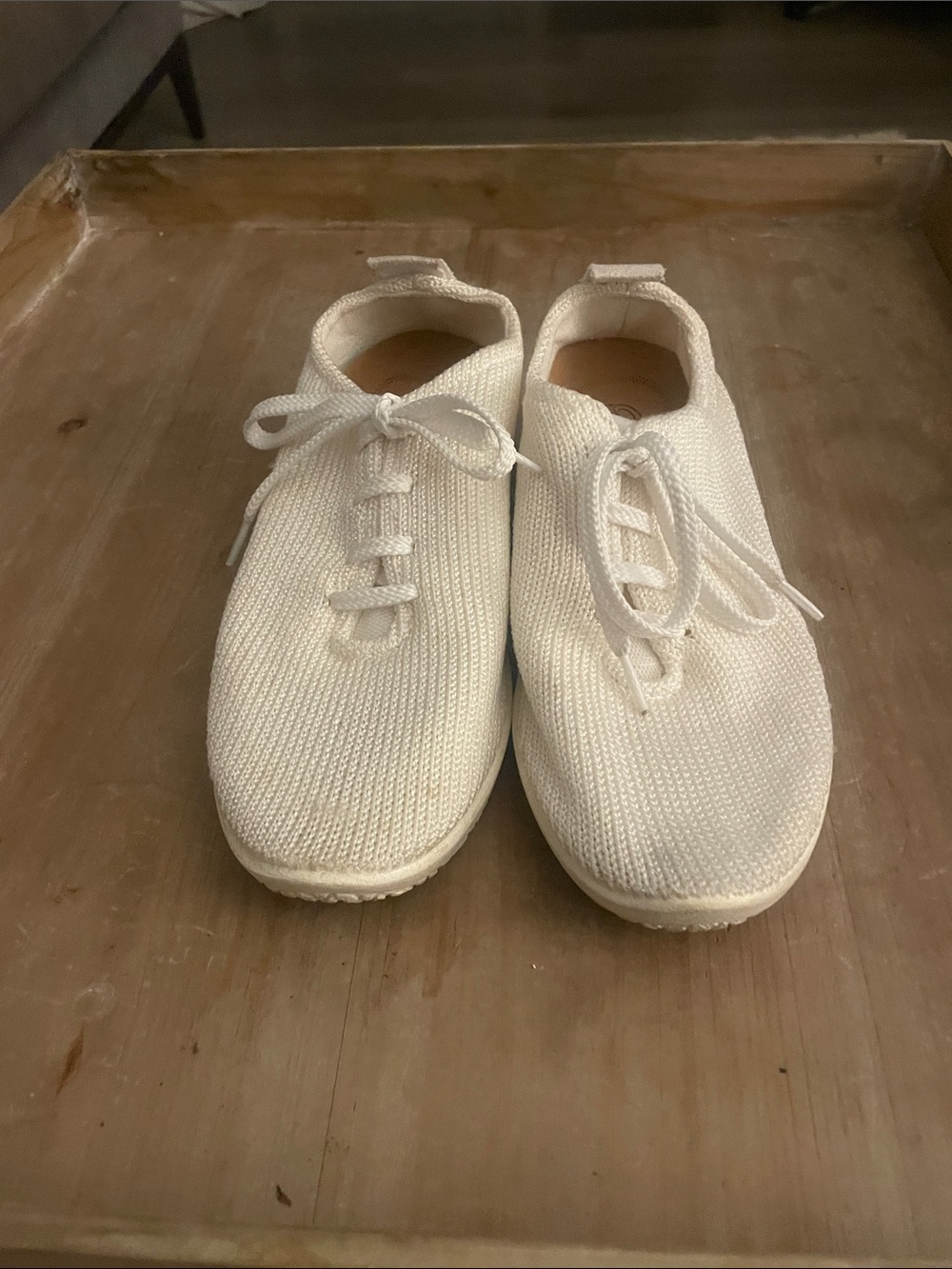 Arcopedico White Knit Lace-Up Comfort Sneakers with Biza inner soles